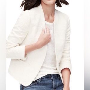 Loft White Open Textured blazer Collarless